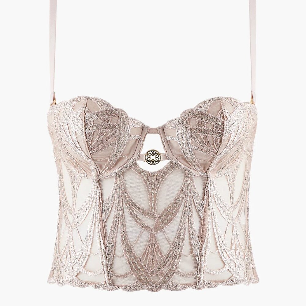 AUBADE Elie Saab x Aubade My Desire Lace Bustier in Cream Size 30E/30DD NWT - Picture 2 of 15